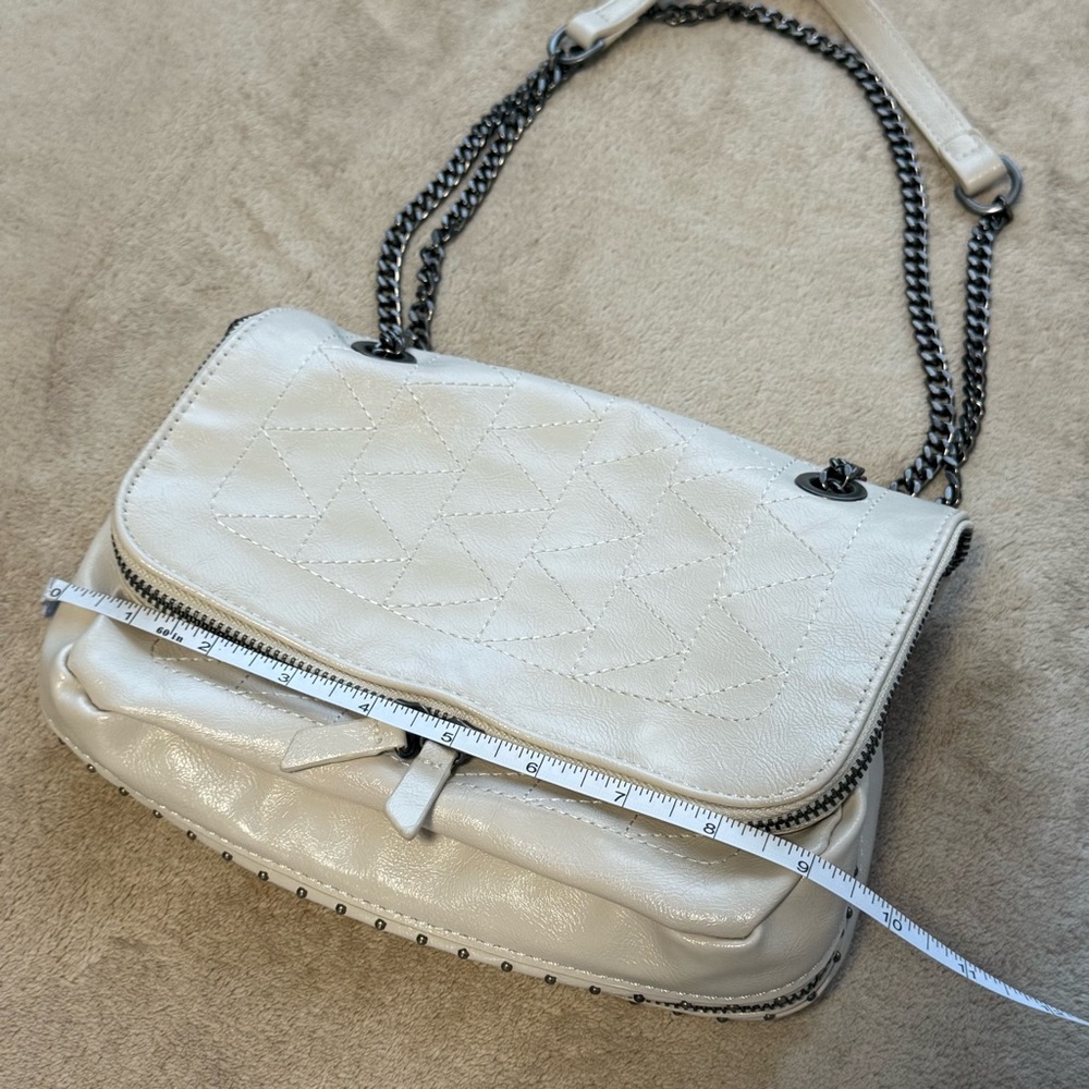 ZARA Cream Quilted Chain-Handle Shoulder Bag - Picture 3 of 12